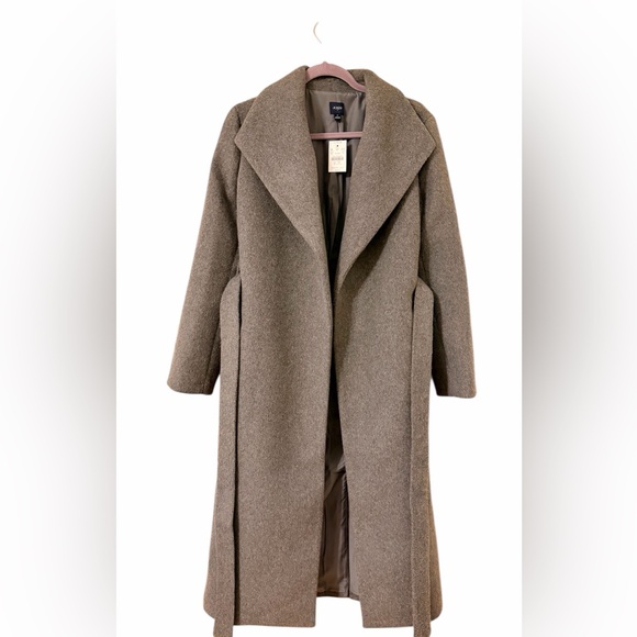 NEW J Crew Factory Grey Belted Wrap Coat Size 6 - Picture 4 of 10